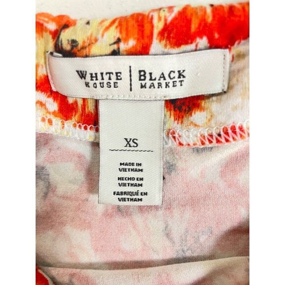 White House Black Market Orange floral sleeveless Top XS - Picture 4 of 4